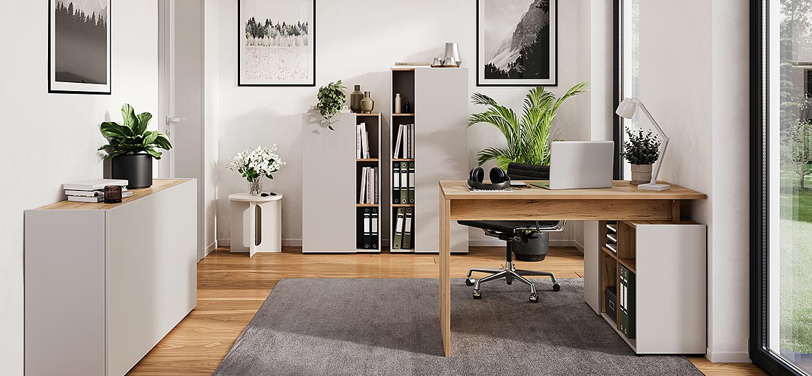 Möbelprogramm Adrano Eiche/Kaschmir