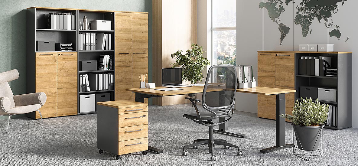 Möbelprogramm Agenda Home Grafit/Grandsoneiche