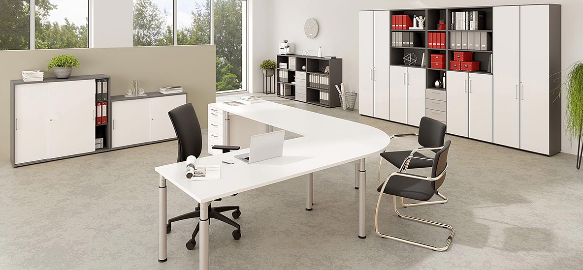 Möbelprogramm Mirakel Grafit/Weiß