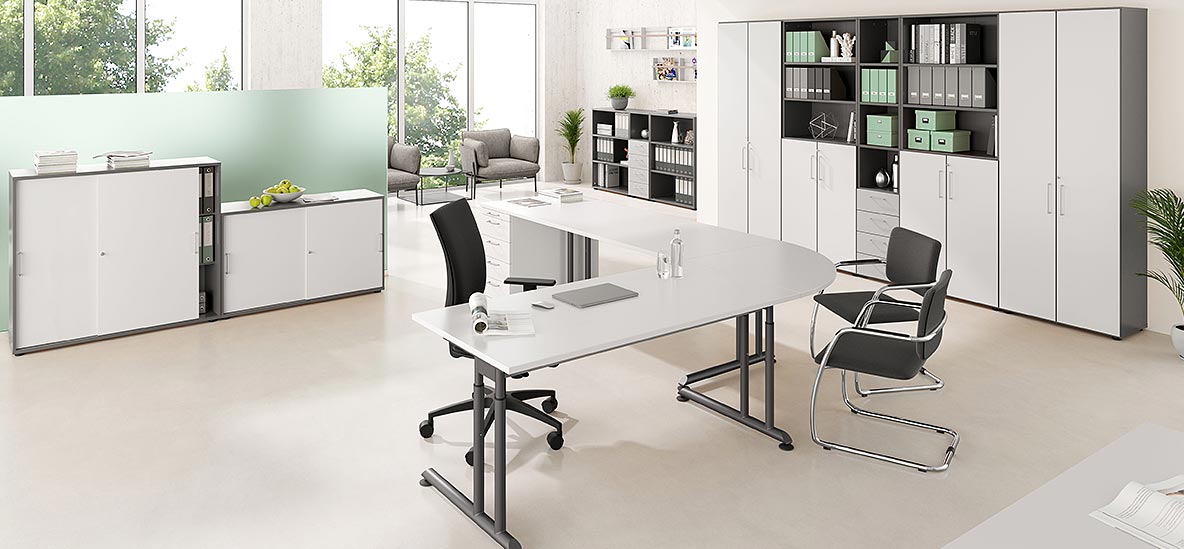 Möbelprogramm Popular Grafit/Weiß