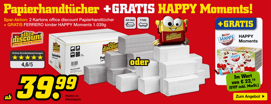 2x OD Falthandtücher natur und weiß + kinder happy Moments 1.039g