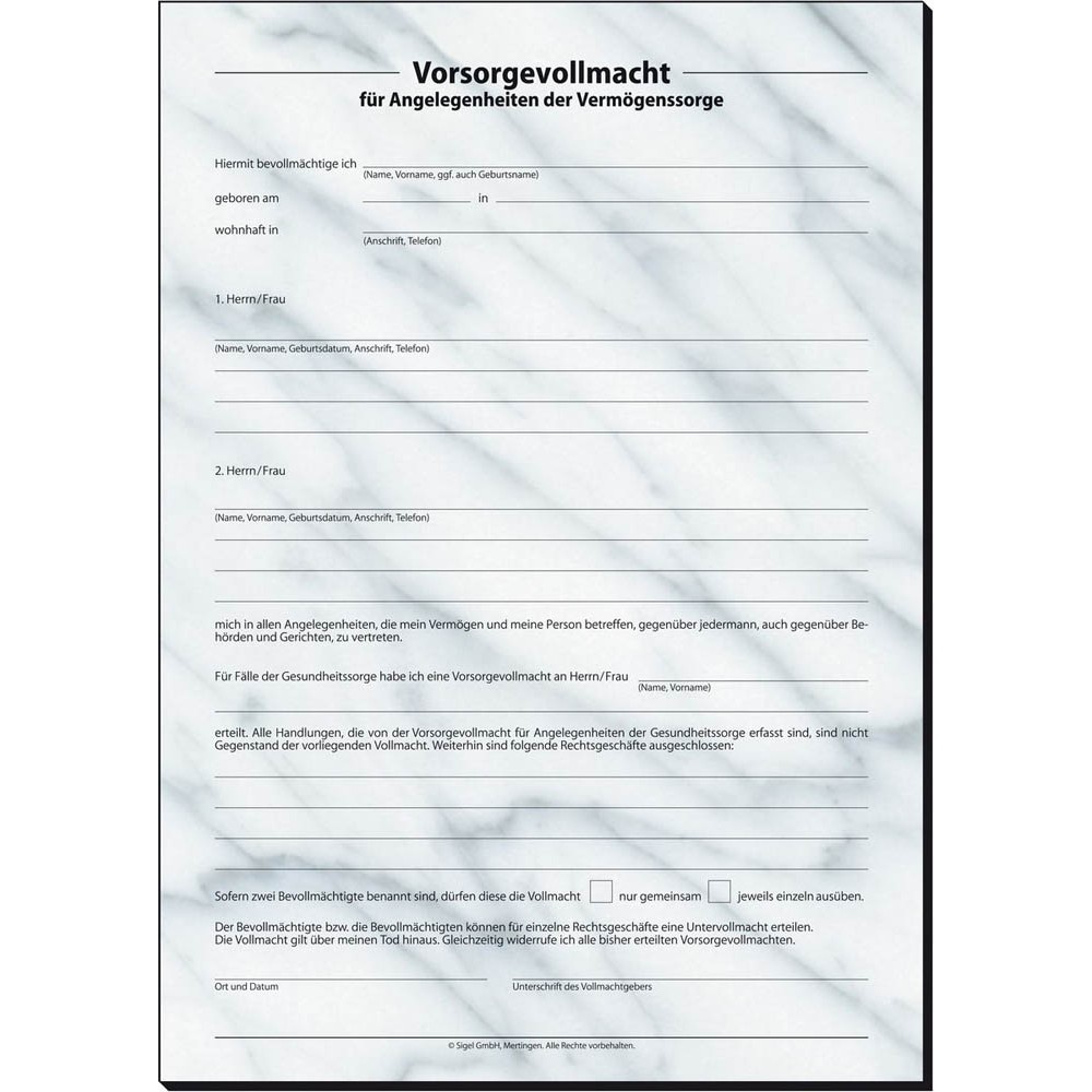 Sigel Formulare Pv450 Patientenverfügung Günstig Online Kaufen